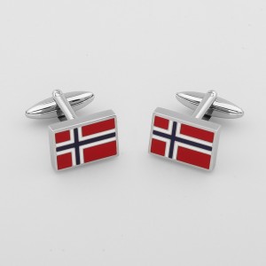 Accessoires de bijoux fantaisie Boutons de manchette en émail Boutons de manchette drapeau norvégien
